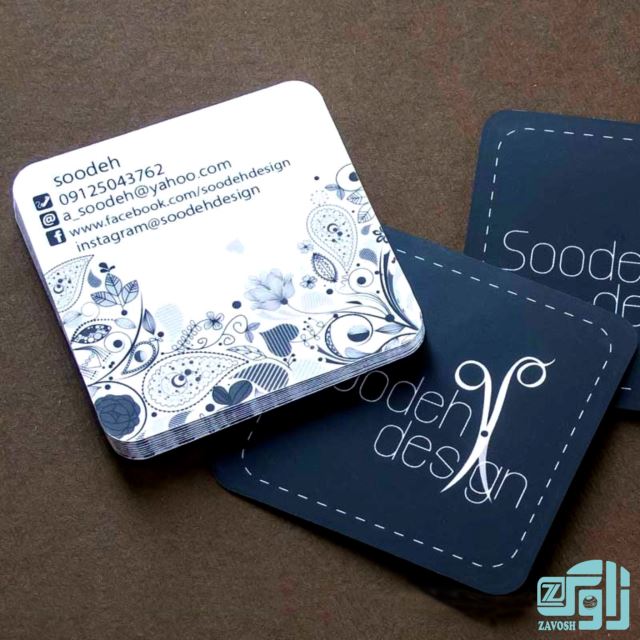 کارت ویزیت لمینت براق مربع