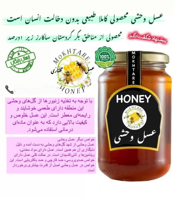 عسل طبیعی درمانی کوهی وحشی
