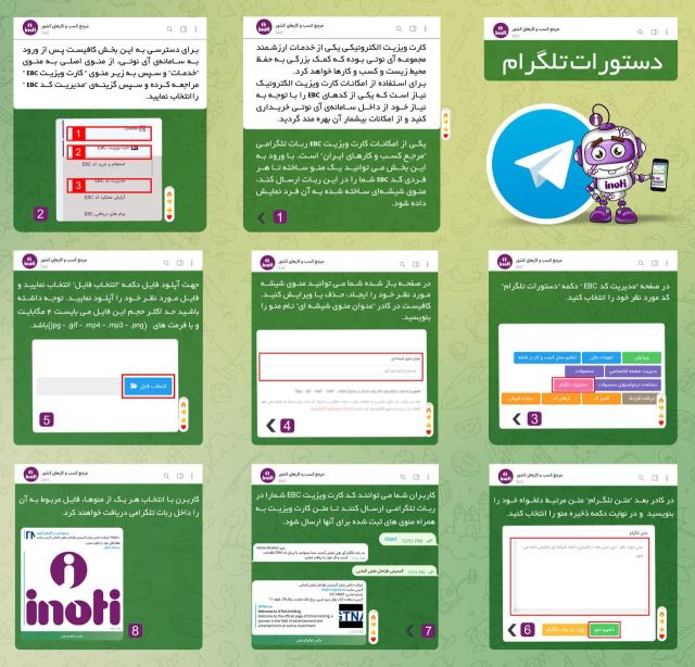 منو شیشه ای کارت در تلگرام