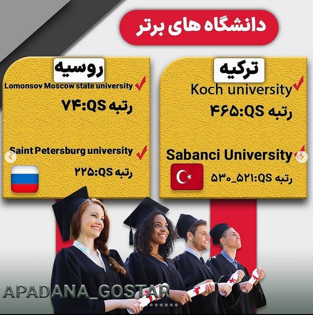 دانشگاه های برتر (ترکیه - روسیه)