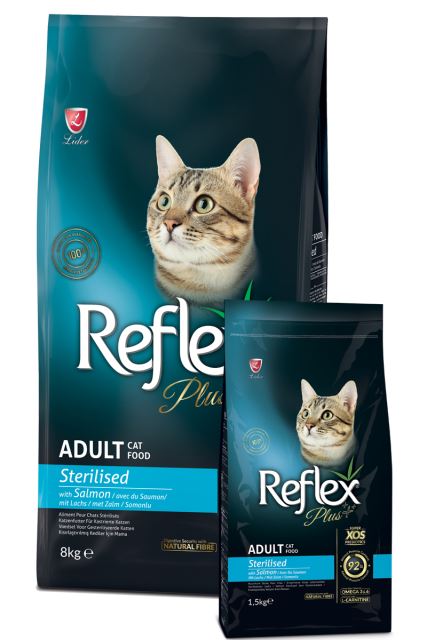 غذای خشک گربه عقیم شده رفلکس پلاس  با طعم سالامون 1.5 kg