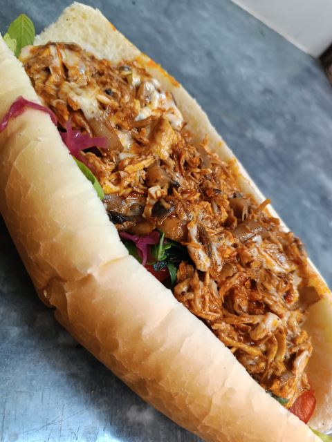 خوراک مرغ با قارچ