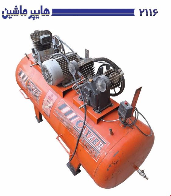 کد 2116 - پمپ باد 1000 لیتری دو موتوره 4 سیلندر | دینام 10 اسب | سیمپیچ مس | ورق ضخیم (کارکرده