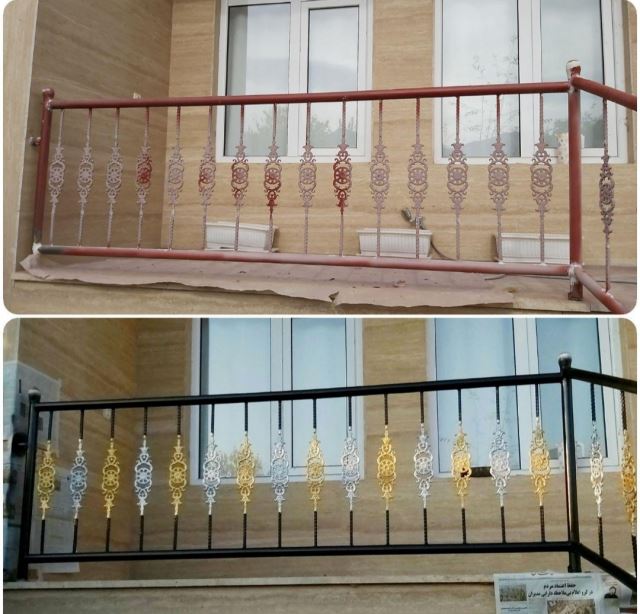 رنگ آمیزی نرده آهنی حیاط