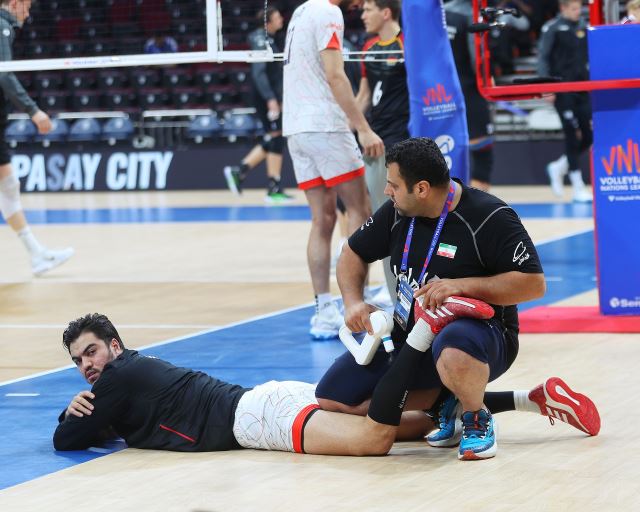 محمد ناصر نقره ماسور(ماساژور) تیم ملی والیبال2024 و مرتی شریفی