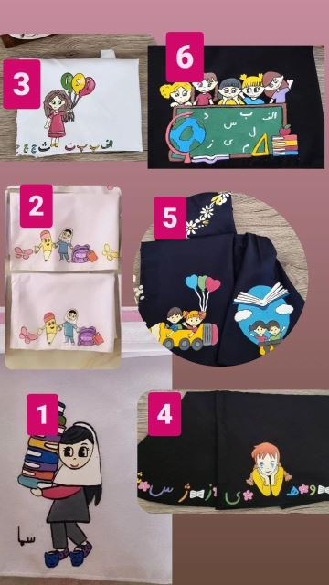 نقاشی روی انواع مقنعه