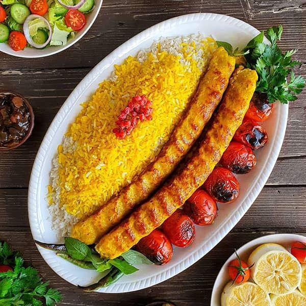 چلو کوبیده مرغ