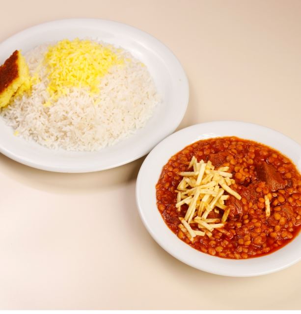 چلو قیمه گوشت مرغ 