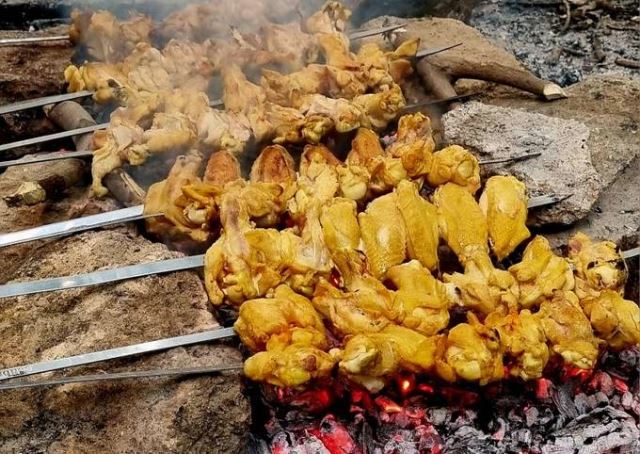 چلو پاچین و بال کبابی معمولی