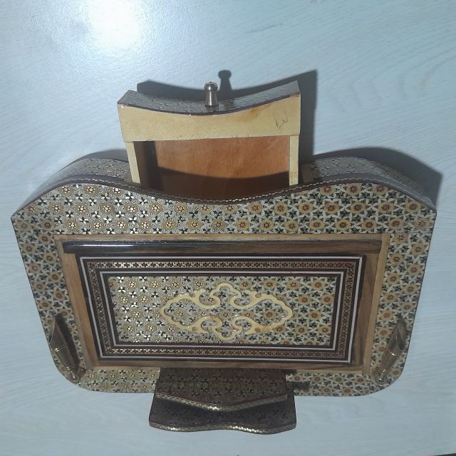 جاقلمی کشودار خاتم تخمه دار دو قیف