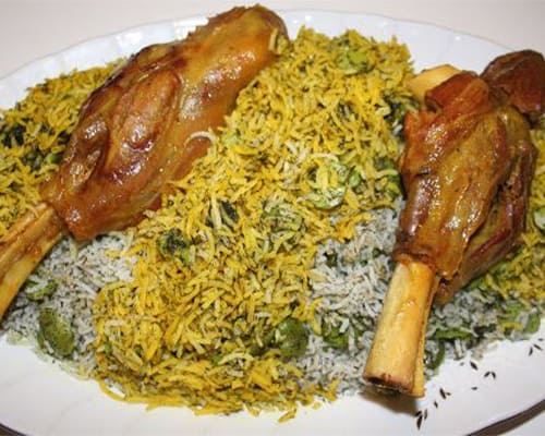 باقله پلو با ماهیچه گوسفندی