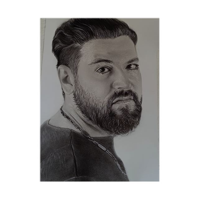 نقاشی چهره سیاه قلم