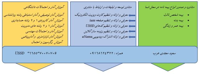 مشاوره و صدور انواع بیمه نامه در محل شما | مشاور توسعه و تبلیغات و ارتباط با مشتری کسب و کارها