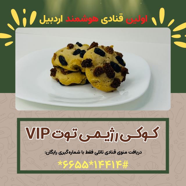 کوکی رژیمی توت vip ( اولین قنادی هوشمند در اردبیل )