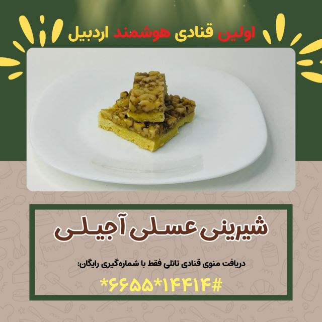 شیرینی عسلی آجیلی ( اولین قنادی هوشمند در اردبیل )