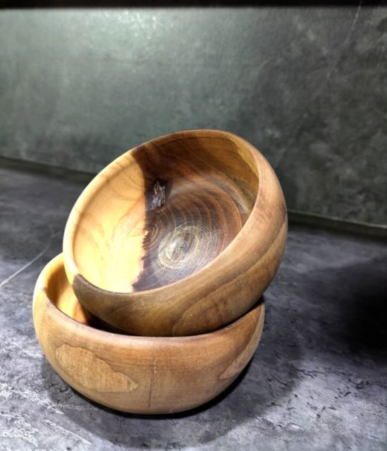 کاسه چوبی چوب گردو قطر 14