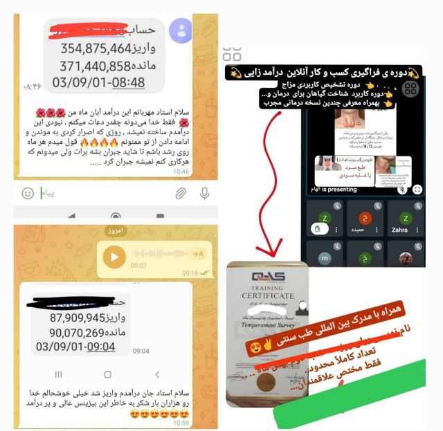 آموزش طب سنتی و درآمدزایی آنلاین