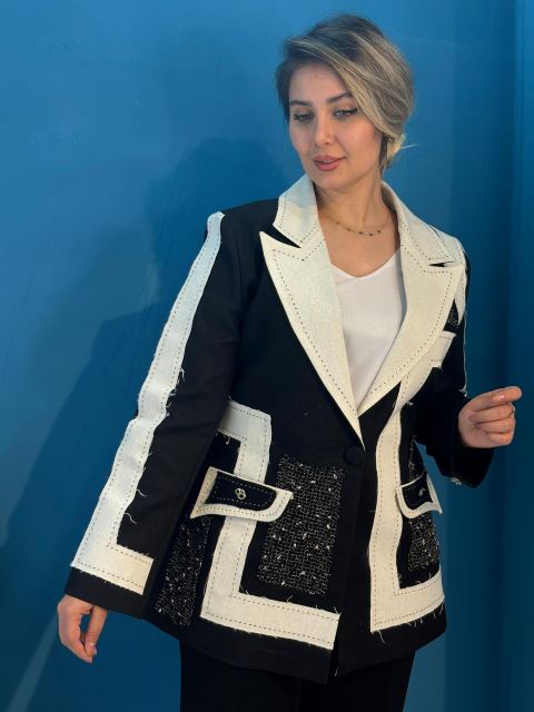 کت کتان دوزی شده