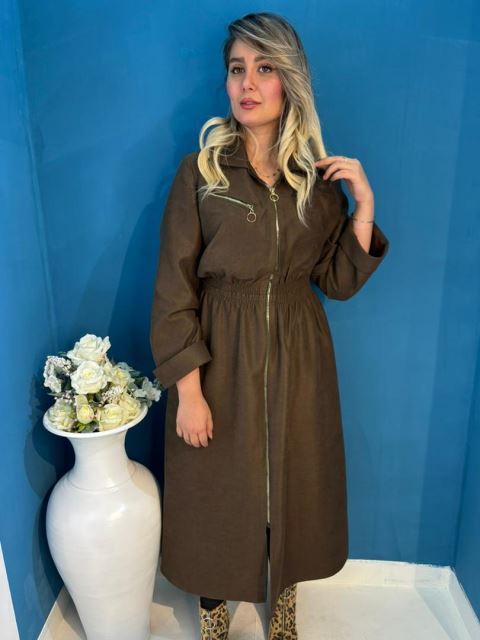 مانتو پاییزه جلو زیپ