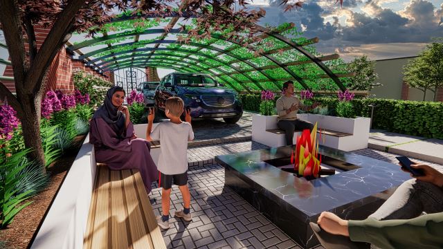 طراحی محوطه سازی ویلایی 