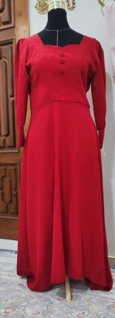 پیراهن یقه دلبری قرمز رنگ