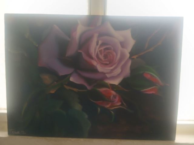 نقاشی گل و منظره 