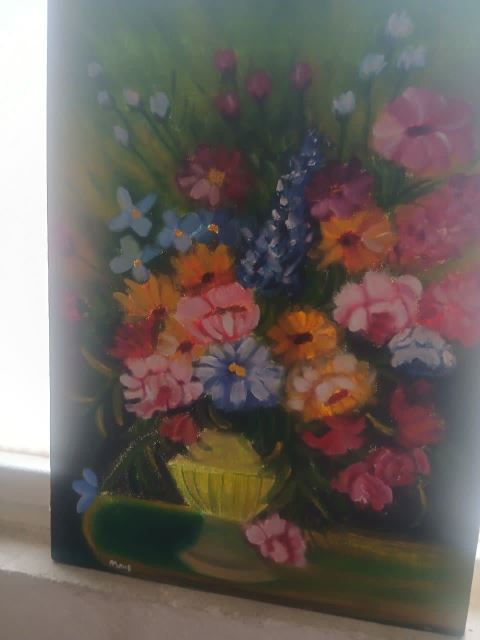 نقاشی گل و منظره