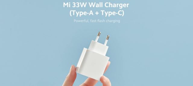 	شارژر دیواری شیائومی مدل Mi 33W (Type-A + Type-C)