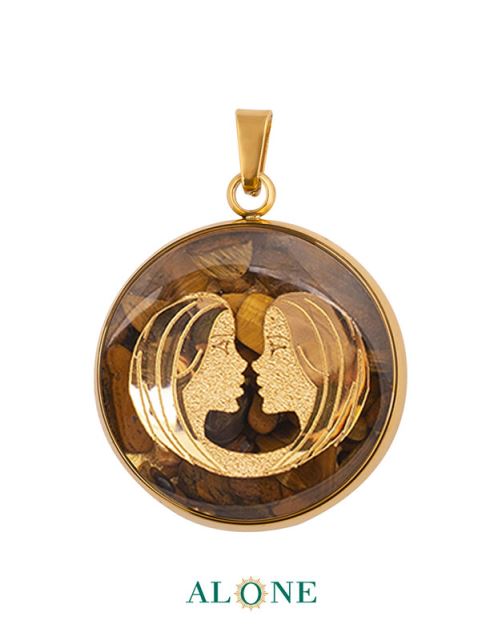 آویز کوچک گرد تایگر قهوه ای خرداد