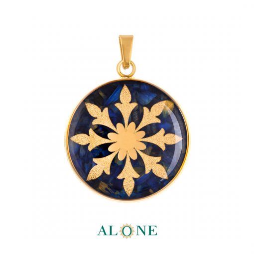 آویز کوچک گرد لاجورد اسلیمی هشت پر