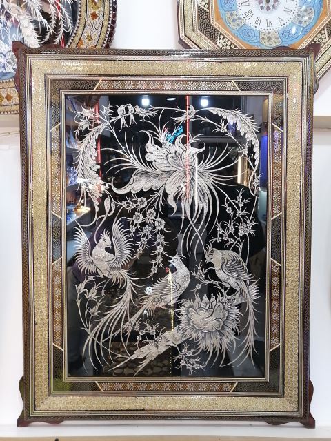 تابلو قلم زنی 9*70 گل مرغ 