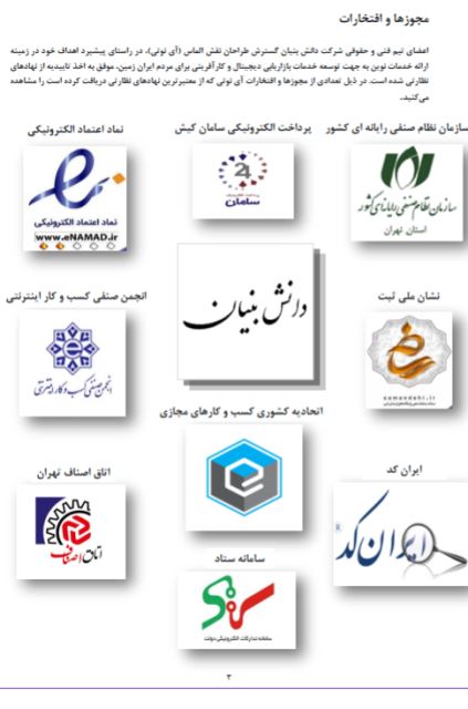 مجوز ها و افتخارات