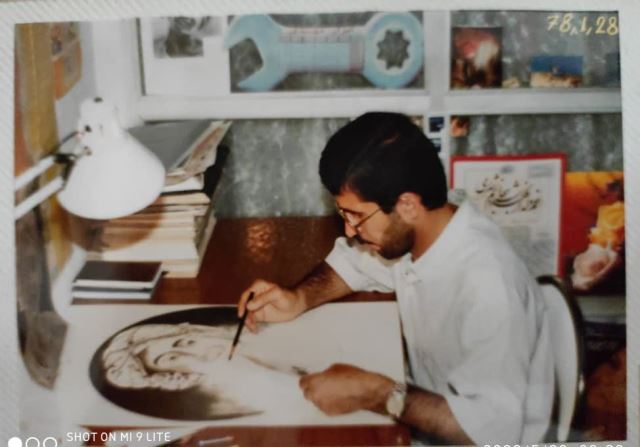 شروع طراحی عکس حضرت محمد توسط استاد بهنام نقدی