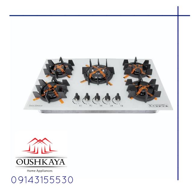 اجاق گاز صفحه ای سپید الکتریک شیشه ای